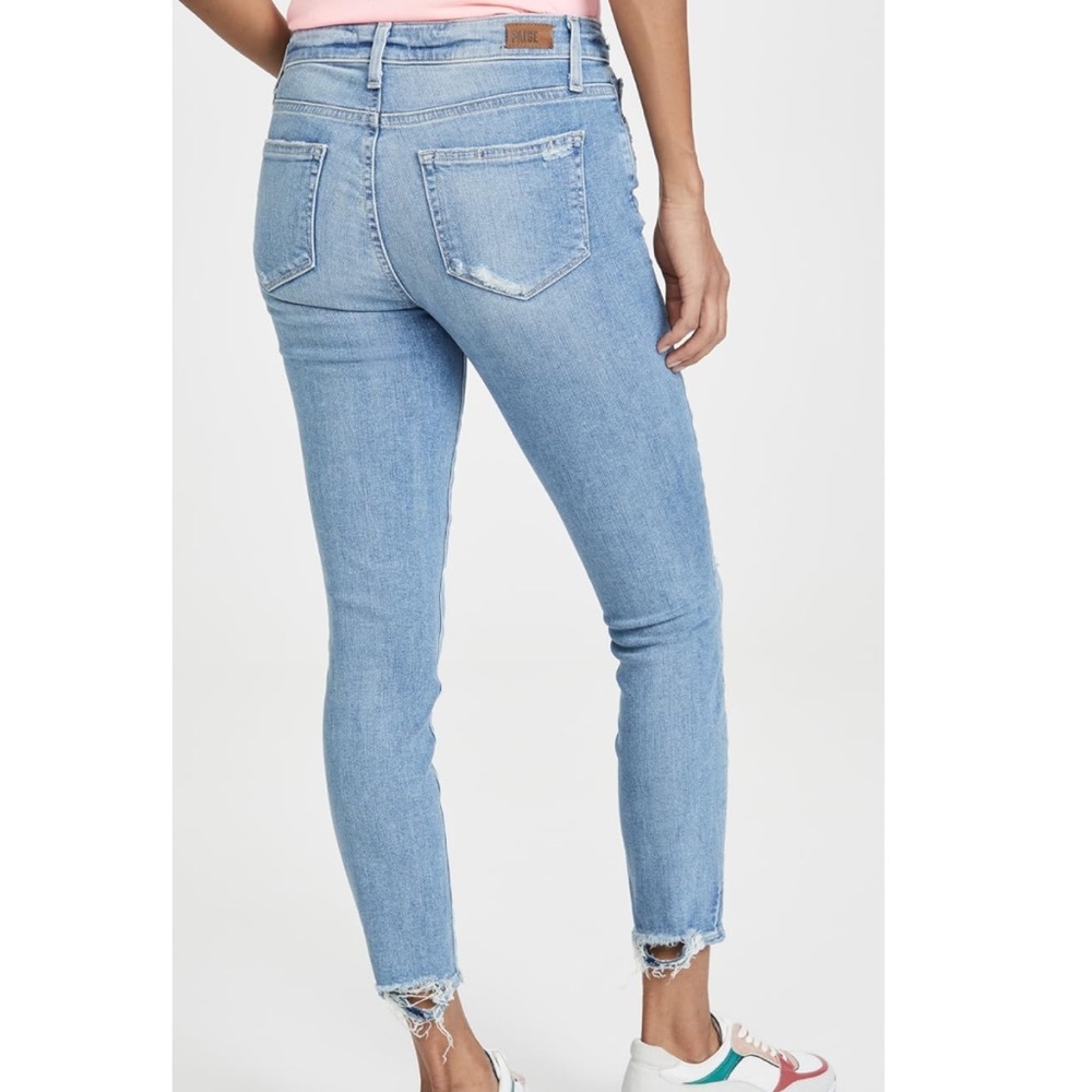 PAIGE Women's Hoxton Crop Ultra Skinny Fit Raw Hem Jean Size 25 - Picture 2 of 11